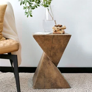 Rustic Outdoor Concrete Side Table Abstract Hourglass Coffee Tables Chair Stand - Picture 1 of 16
