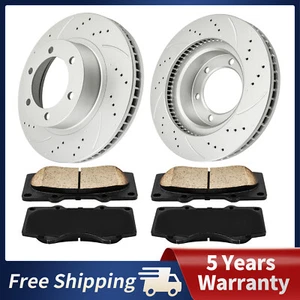 318.8mm Front Drilled Disc Rotors Brake Pads For Toyota Tacoma FJ Cruiser Tacoma - Foto 1 di 14