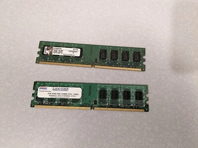 Mixed brand Kingston Lifetime 4GB (2x2GB) DDR2 PC2-6400 800MHz 240pin TESTED RAM - Image 1 of 3