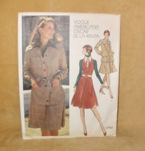 Vogue Americana 1973 patrón Oscar de la Renta 2752 - vintage talla 12 hoy 4-6 - Imagen 1 de 6