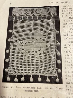 1920 filetto uncinetto fare pizzo modello antico libretto istruzioni illustrato  - Immagine 1 di 4