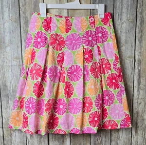 Lilly Pulitzer Women's Size 2 Bright Colorful Daisy Pleated Wrap Skirt - Picture 1 of 6