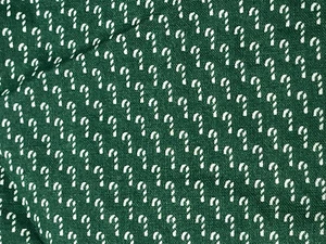 Vintage Candy Cane Pocket Square Handkerchief Green Cotton Christmas 8” X 8.5” - Picture 1 of 5