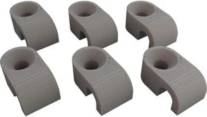 1/4" (0.250") / 6.35mm Silver Nylon Line Clamp - Set of 6 with Hardware - Bild 1 von 4