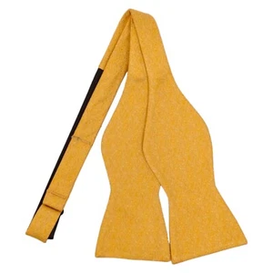 COCKTAIL EXPRESSIONS Mens Bow Tie SELF TIE Silk Yellow Texture Adjustable Bowtie - Picture 1 of 4