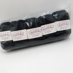 10 Skeins Knit Picks Shine Worsted Yarn Ebony Black Cotton Modal Sealed - Picture 1 of 6