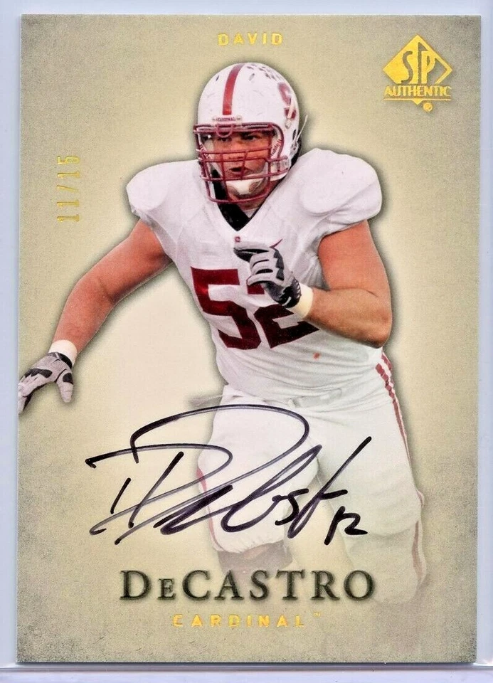 David Decastro 2012 SP Authentic GOLD Autograph /15 Rookie 💎 Steelers Stanford - Image 1 of 1