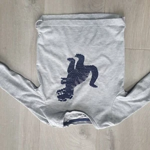 TU Kids Dinosaur Sequins Long Sleeve Grey Top Navy 12-18 Months Used - Picture 1 of 7