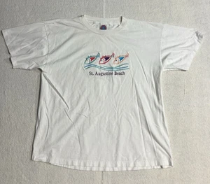 Camiseta St.Augustine Beach Fish blanca para hombre talla XXL Florida - Imagen 1 de 14