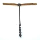 Antique vintage large 19" T Handle Wood Auger Barn Beam Hand Drill rustic -e--