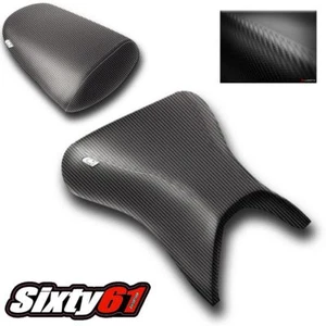Kawasaki ZX6R Seat Covers 1998 1999 2000 2001 2002 Luimoto Front Rear Black - Picture 1 of 4