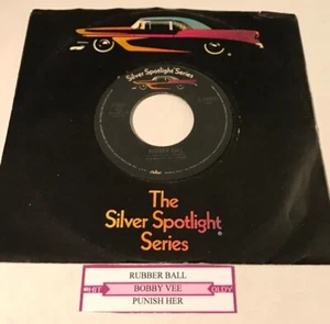 BOBBY VEE~Rubber Ball / Punish Her~45 rpm record w/jukebox title strip. - Picture 1 of 3
