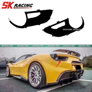 NEW Glossy Black Rear Fog Tail Light Cover Trim Fits For Ferrari 488 GTB Spider - Picture 1 of 8