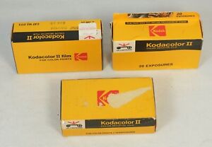 3 rouleaux cartouches de film vintage Kodak Kodacolor II couleur expirée 126
