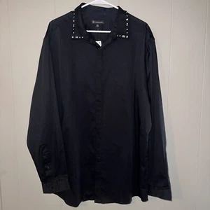 International Concepts NWT Womens Black Rhinestone Button Up LS Sz 2XL C2 - Picture 1 of 10