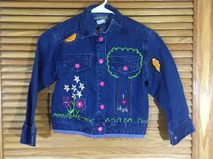 I Love Jesus Youth Girls Size Small Blue Denim Embroidered Jacket CK1-63 - Picture 1 of 5