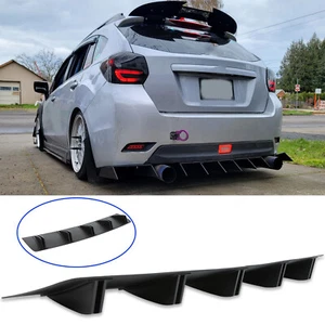 Difusor de parachoques trasero divisor alerón labio aletas de tiburón negro para Subaru Impreza - Imagen 1 de 13