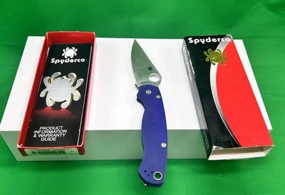 Spyderco Paramilitary 2 S110V Hoja Satinada Azul/Púrpura Borroso G10 PM2 C81GPDBL2 Foto 1 de 4