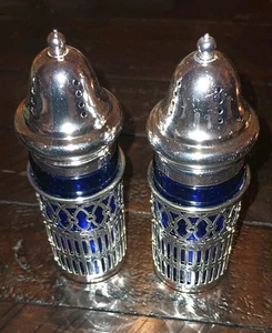 (Set of 2) Sterling Silver Open Work Individual Salt & Pepper Shakers w/ Box NEW - Picture 1 of 7