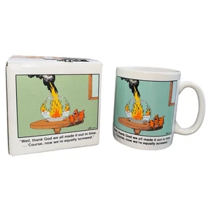 The Far Side Tasse 1988 Gary Larson Goldfisch Fisch Comic Kaffeebecher 2-seitig mit Box - Bild 1 von 14