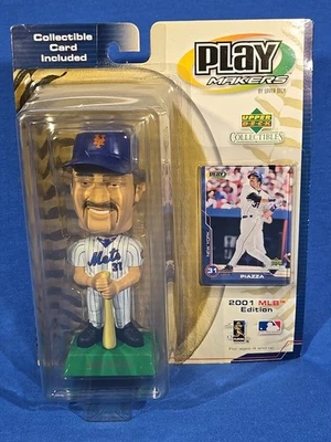Upper Deck 2001 Play Makers MIKE PIAZZA Bobblehead With Card In Package - METS - Image 1 of 4