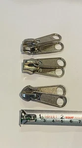 3 x YKK Zip Sliders, Zip Pullers Silver Size 20 Large Double Pullers - Picture 1 of 2