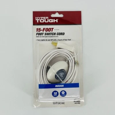 Vintage Lighted Foot Switch 15 FT Indoor Christmas Tree Lights Power Cord - NWT - Image 1 of 4