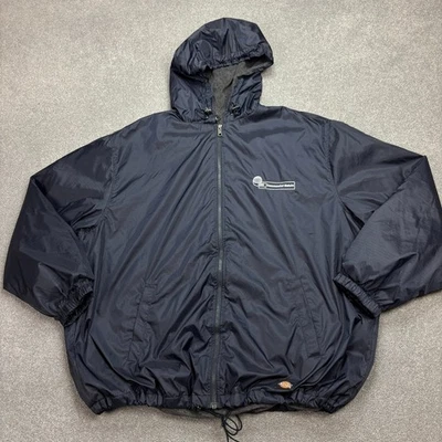 Dickies Jacket Adult 2XL XXL Blue Chore Work Wear Fleece Lined Hood Coat Men - Image 1 of 4