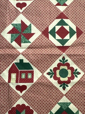 Vintage 1992 Red Cheater Quilt Marti Michell for Fabric Traditions .75Y #21 - Image 1 of 4