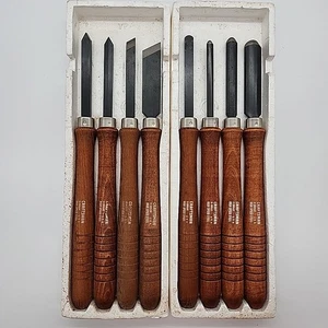 8 PC. Vintage Craftsman USA High Speed Steel Lathe Wood Turning Chisel Set - Picture 1 of 12