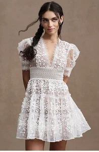 Bronx and Banco White Nude Megan Mini Dress in Blanc Small (US 4) Women’s - Picture 1 of 12