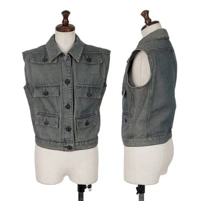 香奈儿翻盖口袋设计牛仔背心尺寸 S-M(K-140293) — 第 1/4 张图片