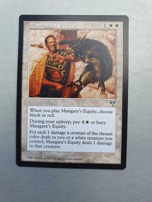 Mangara's Equity, MTG Mirage (1996) Uncommon White Enchantment NM - Image 1 of 2