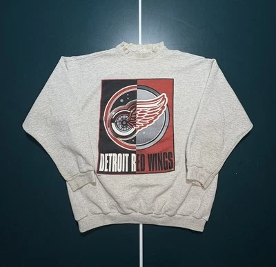 Vintage Detroit Red Wings Crewneck Sweatshirt Mens Large Gray Hockey 90s - Image 1 of 4