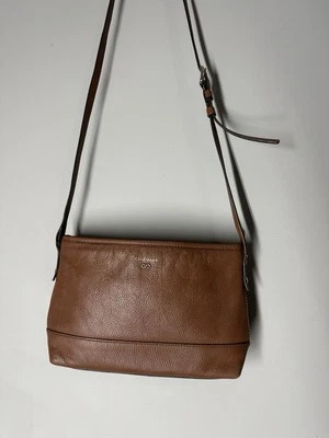 Cole Haan Women’s Crossbody Brown Purse Adjustable Strap Gold Hardware Zipper - Image 1 of 4