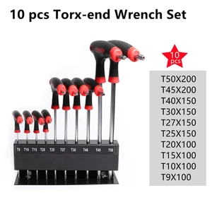 10x T Handle Wrench Set Torx Star Key 2 Drive Ends Auto Bike Repair Tool T9-T50 - Picture 1 of 7