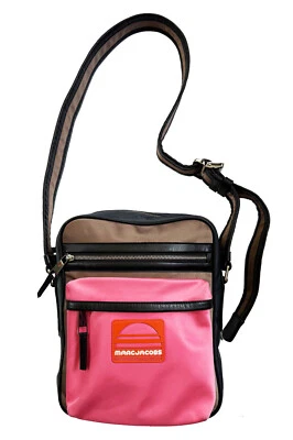 Bolso Bandolera Deportivo de Vuelo MARC JACOBS Nylon Bloques de Color Rosa Marrón Caqui 2018 Foto 1 de 4