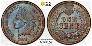 1873 Indian Head Penny 1C PCGS MS64 BN "Open 3" - Picture 1 of 1