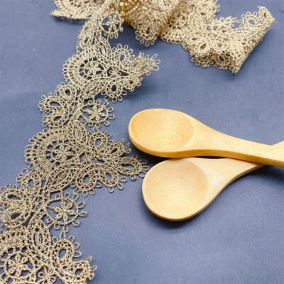 1 Yard Golden Ribbon Embroidery Lace Trim Sewing Dress DIY Clothing Accessories - Image 1 of 4