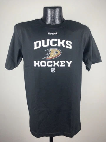 Men's Reebok Anaheim Ducks Black Cotton Short Sleeve Shirt Large Cover