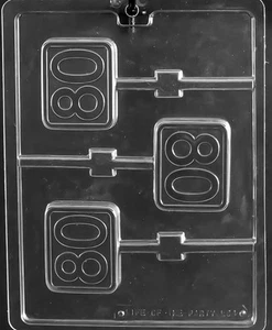 80 LOLLY POP mold Chocolate Candy bunnies cupcake EIGHTY 80th 80 th - Picture 1 of 1