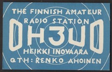 QSL CARD "OH3UO,Heikki Inovaara,63",Renko Ahoinen,Finland(Q4453)