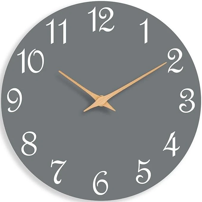 8 Inch Modern Wall Clocks Battery Operated, Small Silent Non Ticking Clock - Image 1 of 4