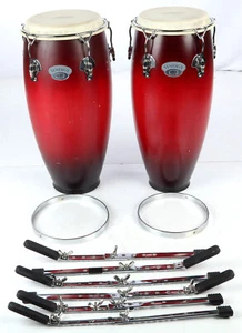 Toca Synergy Deluxe 10/11 inch Conga Set - Wine Burst - Cracks In 11" - Picture 1 of 5