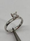 14KT White Gold Square Princess Cut Solitaire Diamond Ring Size 6.75 2.56mm 3.3g