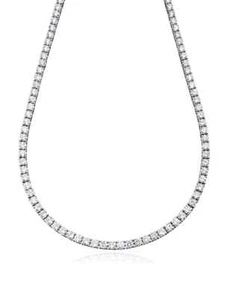 CRISLU NEW CLASSIC TENNIS NECKLACE FINISHED IN PURE PLATINUM - 16" - Picture 1 of 2