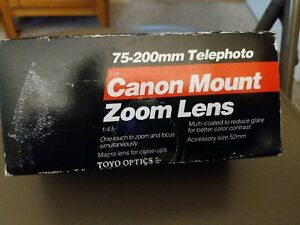 Toyo Optics Tou/Five Star MC Auto Macro Zoom 75 - 200mm  1:4.5  Lens Canon FD 