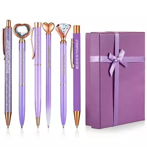 6 Pcs Inspirational Pen Set for Women Gift Diamond Pens with Crystal Motivationa - Picture 1 of 7