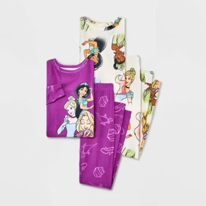 Girls' Disney Princess Snug Fit 4pc Pajama Set - Purple 8 - Picture 1 of 1