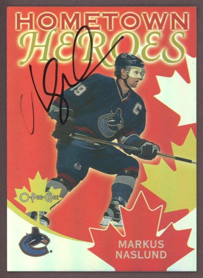 2002 OPC родной город героев MARKUS NASLUND подписанная карта #HHC7 | автограф - Изображение 1 из 1